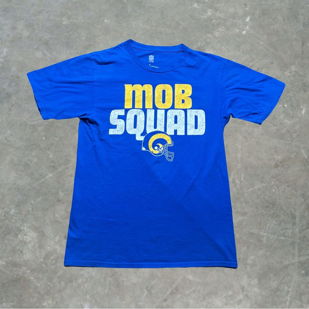 ☀️ Los Angeles Rams Mob Squad Tee NFL Football Pro Line Mens Size Small Blue